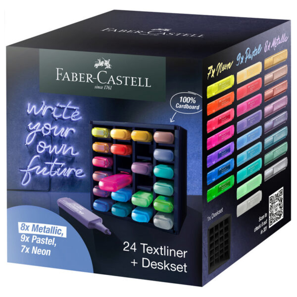 Textmarker 24 culori/set Faber-Castell 46